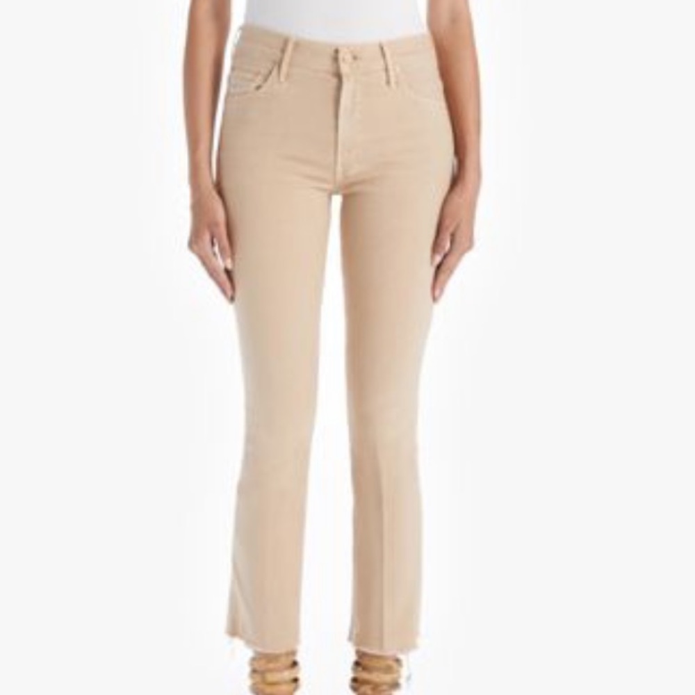 MOTHER High Waisted Looker Natural The Insider Ankle Fray sz 28